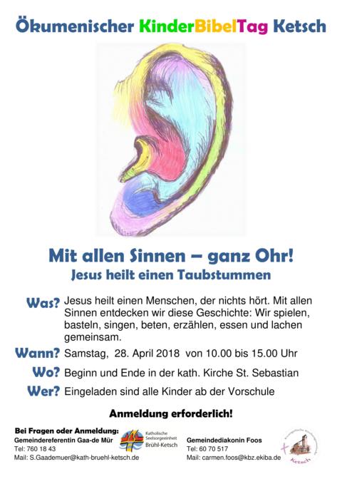 Plakat zum ökumenischen KinderBibelTag 2018