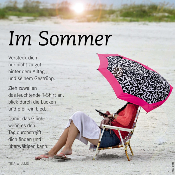 "Im Sommer" von TINA WILLMS, Foto: Lotz, Grafik: GEP