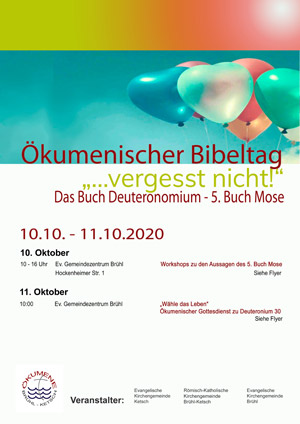 Ökumenischer Bibeltag am 10. und 11. Okt. 2020